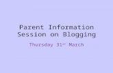 Parent Information Session on Blogging
