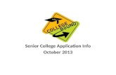 Senior College Application Info October 2013