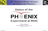 11 t h Z im ányi Winter  S chool  on Heavy Ion Physics