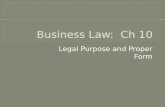 Business Law:  Ch 10