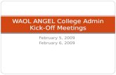 WAOL ANGEL College Admin Kick-Off Meetings
