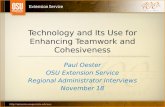 Technology and Its Use for Enhancing Teamwork and Cohesiveness