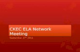 CKEC ELA Network Meeting