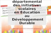 2 ème  forum départemental des initiatives scolaires  en Education  au  Développement Durable