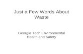 Just a Few Words About Waste