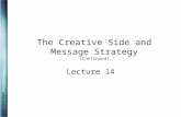 The Creative Side and Message Strategy (Continued)