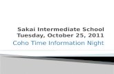 Sakai Intermediate School Tuesday, October 25, 2011