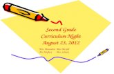 Second Grade Curriculum Night August 23, 2012
