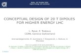 CONCEPTUAL DESIGN OF 20 T DIPOLES  FOR  HIGHER  ENERGY LHC