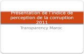 Présentation de l’indice de perception de la corruption 2011