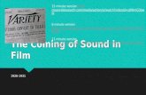 The Coming of Sound in Film