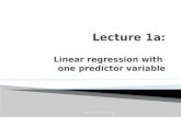 Lecture 1a: Linear regression with  one predictor variable