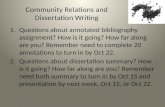 Community Relations and Dissertation Writing