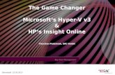 The Game  Changer Microsoft‘s  Hyper-V v3 & HP‘s  Insight Online Thorsten Podzimek, SAC GmbH