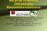 Bicycle Friendly University Recommendations