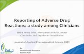 Reporting of Adverse  Drug Reactions : a  study among  Clinicians