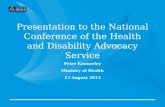 Presentation to the National Conference of the Health and Disability Advocacy Service