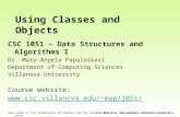 CSC 1051 – Data Structures and Algorithms I Dr. Mary-Angela Papalaskari