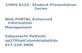COMS 6125 –Student Presentation Series