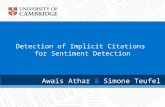 Detection of Implicit Citations  for  Sentiment Detection