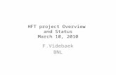 HFT project Overview  and Status March 10, 2010