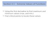 Section 4.1 – Extreme Values of Functions