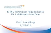 EHR-S Functional Requirements IG:  Lab Results Interface