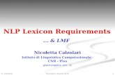 NLP  Lexicon Requirements