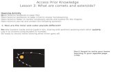 Access Prior Knowledge Lesson 3: What are comets and asteroids?