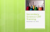 Secondary Science CRT Training