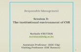 Responsible Management Session 3:  The institutional environment of CSR Nathalie  CRUTZEN