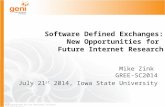 Software Defined Exchanges: New Opportunities for  Future Internet Research