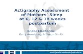 Actigraphy Assessment  of Mothers’ Sleep  at 6, 12 & 18 weeks postpartum