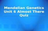 Mendelian Genetics Unit 6 Almost There Quiz