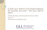 E-QIP your Teams and Organizations for Quality Success – Put your QIP to Work