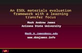 An ESOL materials evaluation framework with a learning transfer focus