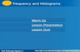 Frequency and Histograms
