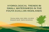 hydrological trends in small watersheds in the  fouta djallon  highlands