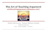 The Art of Teaching Argument artofteachingargument.wikispaces