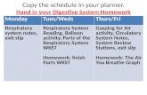 Copy the schedule in your planner. Hand in your Digestive System Homework