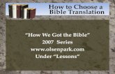How to Choose a  Bible Translation