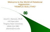 Welcome to the World of Relational Aggression… “FEMALE BULLYING”