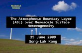 The Atmospheric Boundary Layer (ABL) over  Mesoscale  Surface Heterogeneity