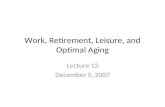 Work, Retirement, Leisure, and Optimal Aging