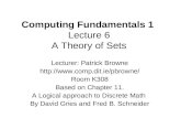 Computing Fundamentals 1 Lecture 6 A Theory of Sets