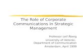 The Role of Corporate Communications in Strategic Management