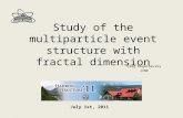 Study of the  multiparticle event structure  with  fractal dimension