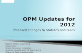 OPM Updates for 2012