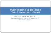 Maintaining a Balance Topic 7: Components of Blood