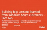 Building Big: Lessons learned from Windows Azure  customers – Part Two